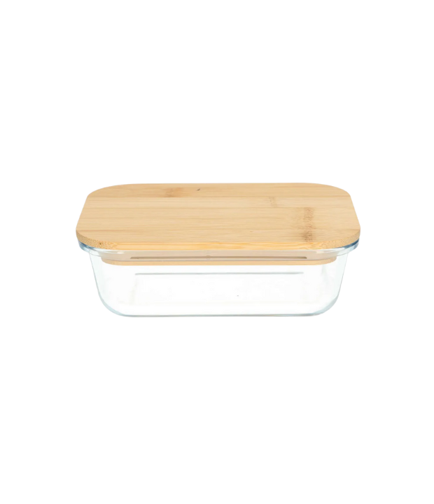 Duurzaam360 - Glazen Ovenschaal met bamboedeksel 470 ml - Duurzaam leven