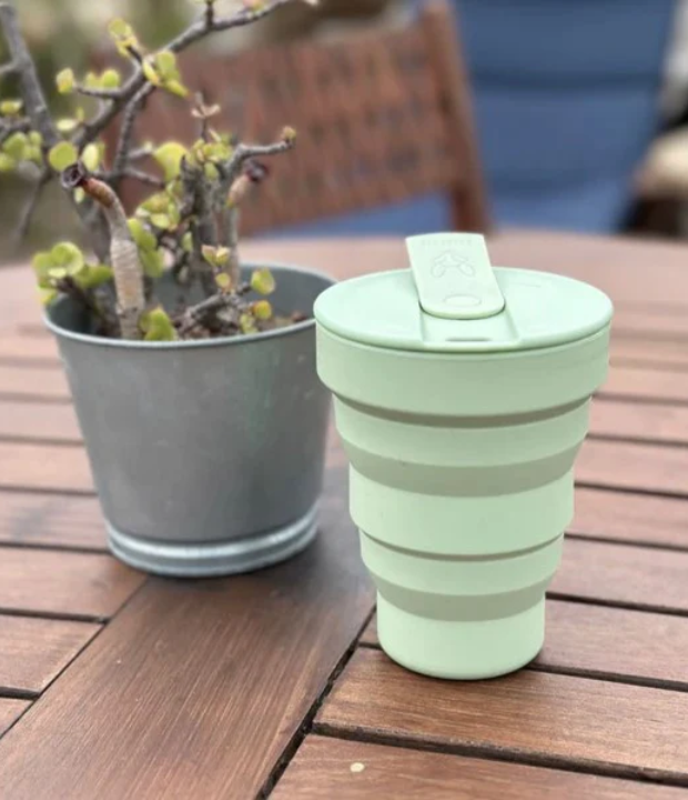 Duurzaam360- herbruikbare opvouwbare drink koffie beker groen - Duurzaam leven