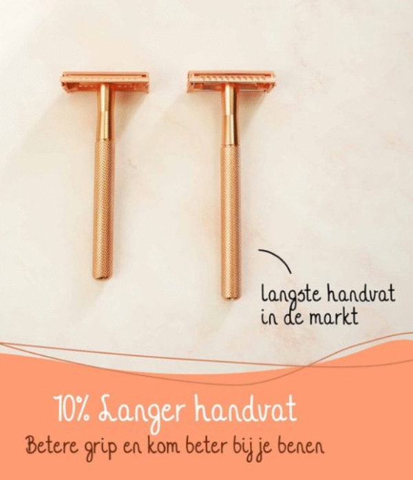 Duurzaam360 - Bamboozy Safety Razor Rosé Goud – Inclusief 20 Scheermesjes & E-book - zero waste - duurzaam leven - vrouwenscheermes