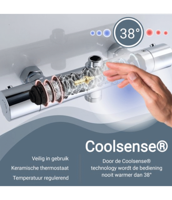 Duurzaam360 - Waterbesparende Regendouche Set met Thermostaatkraan – 6 Sproeistanden & Filter | Vitarain - Duurzaam leven - duurzaam wonen - waterbesparende kraan