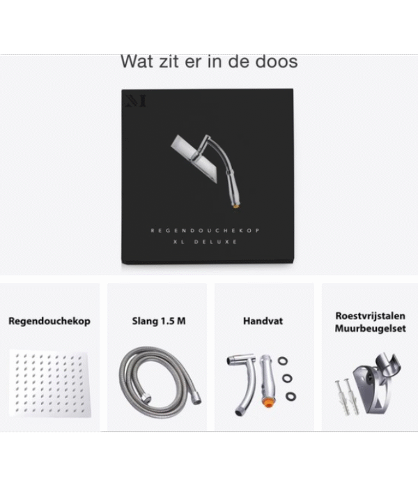 Duurzaam360 - Waterbesparende Regendouchekop XL Deluxe – Luxe en duurzaamheid in één - duurzaam wonen en leven