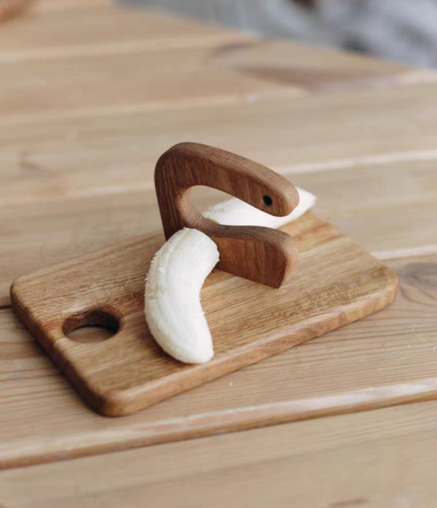 Duurzaam360 - WoodyDoody Houten Kindermes en Snijplank - Veilig en educatief